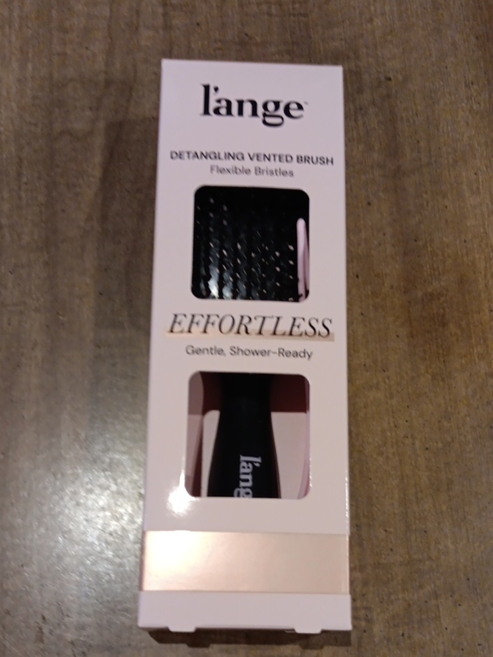 Lange Detangling Vented Brush in Black with Pink Accents